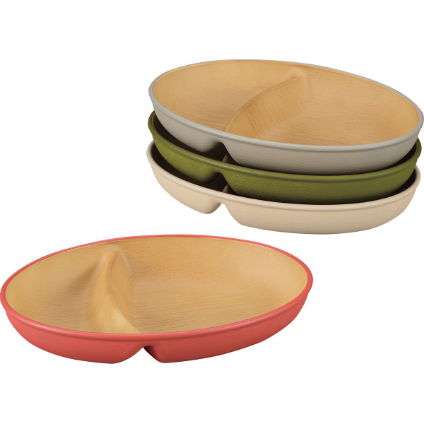 アースカラー 抗菌小判ランチプレート４枚セット