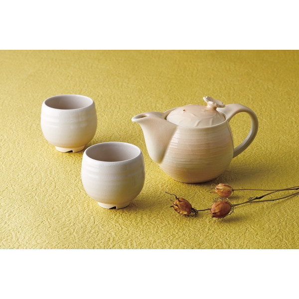 萩焼　姫土　茶の間セット（茶コシ付）