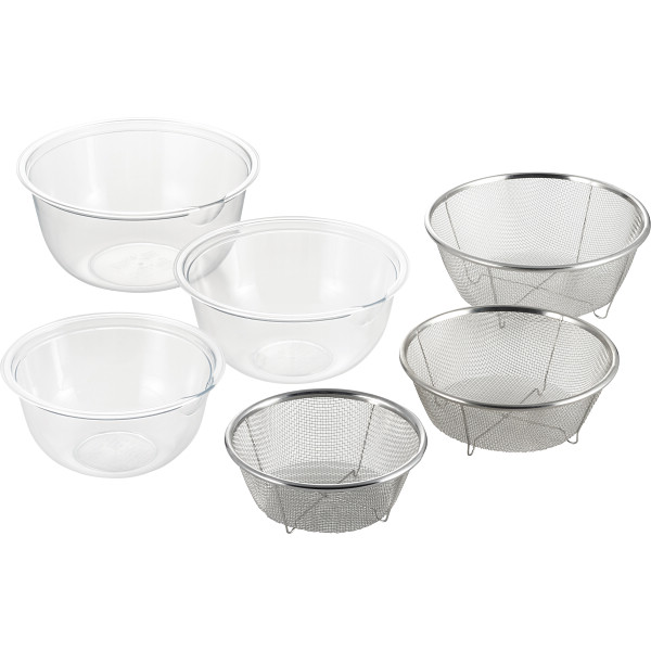 レンジ対応ボウル＆ザル６点セット