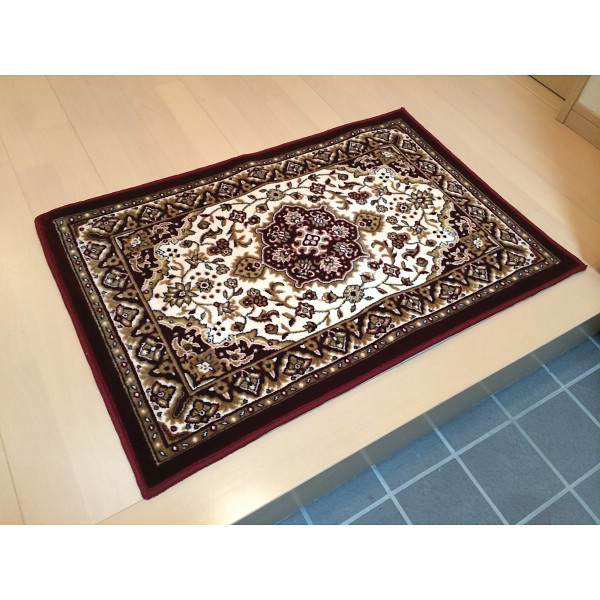 モケット織玄関マットワイン