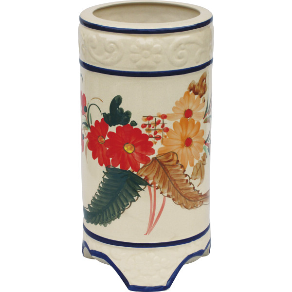 陶器傘立て 花柄