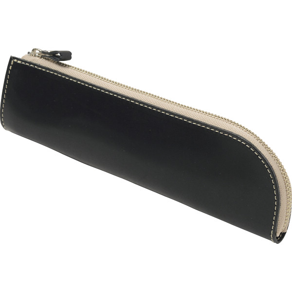 ｍ，ｉ，ｕ，ｏ．ｊ ヌメ革 ペンケースブラック