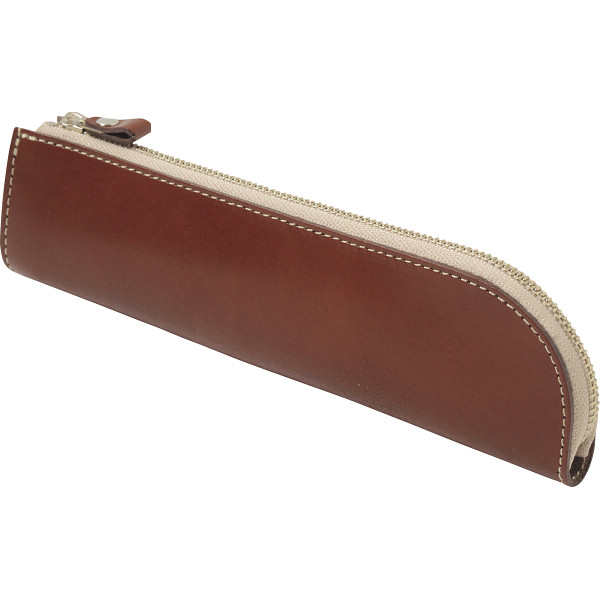 ｍ，ｉ，ｕ，ｏ．ｊ ヌメ革 ペンケースチョコ