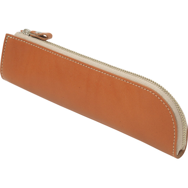 ｍ，ｉ，ｕ，ｏ．ｊ ヌメ革 ペンケースキャメル
