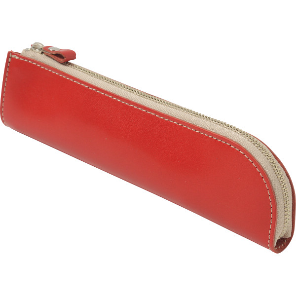 ｍ，ｉ，ｕ，ｏ．ｊ ヌメ革 ペンケースレッド