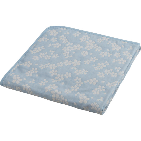 大阪泉州産 ジャカード織多重ガーゼハーフケットブルー