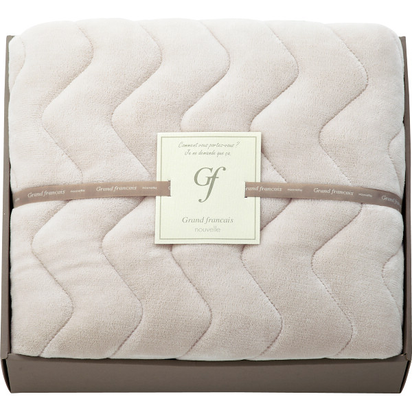 グランフランセヌーベル 吸湿発熱綿入りハイソフトタッチ敷パットピーチグレー