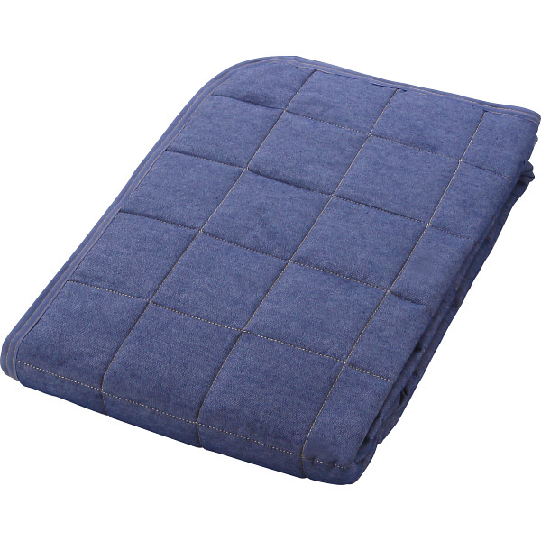 デニム調キルト敷パットブルー