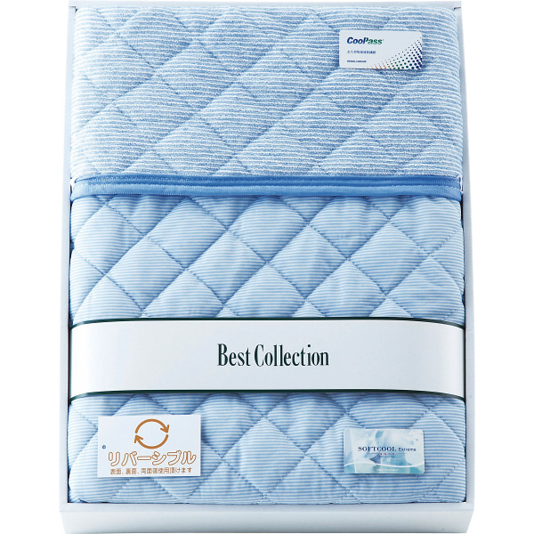 涼感＆吸水速乾リバーシブル敷パットブルー
