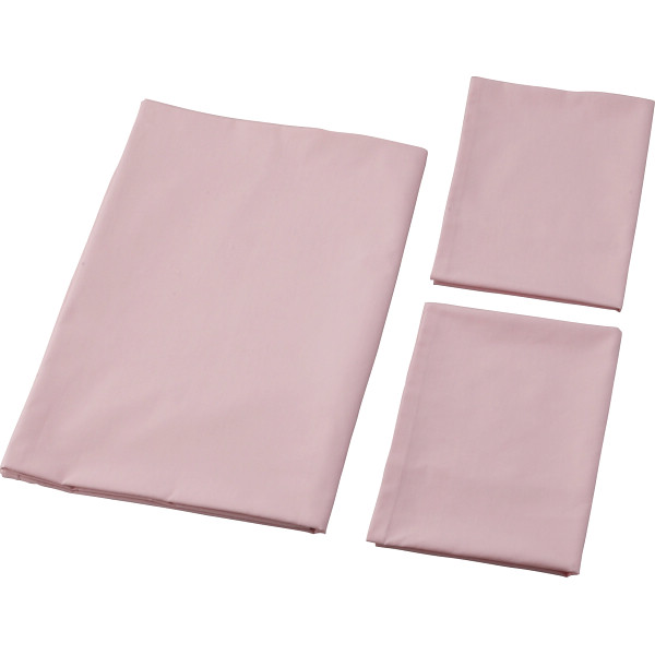 敷ふとんカバー＆ピロケース２枚セット（無地カラー）ピンク