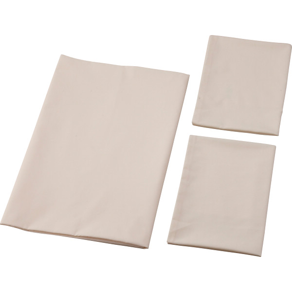 敷ふとんカバー＆ピロケース２枚セット（無地カラー）クリーム