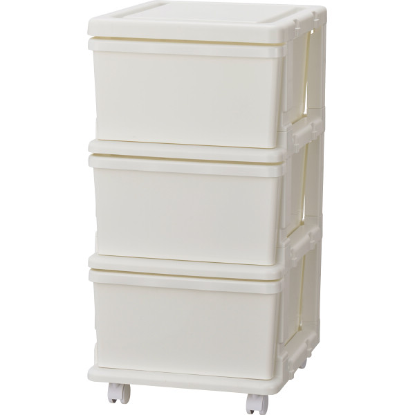 引出しユニット収納チェスト３段ホワイト
