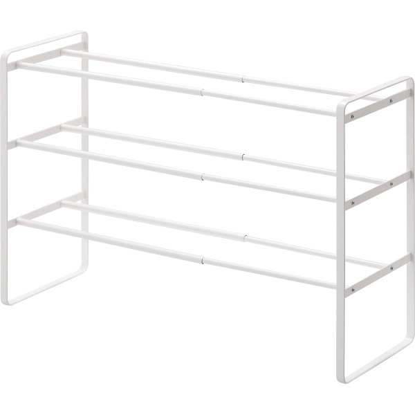 伸縮シューズラック３段ホワイト