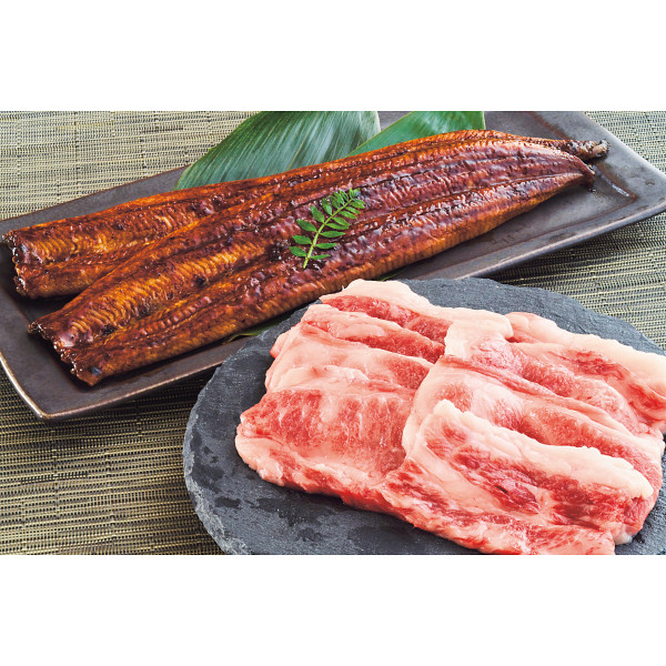 神戸ビーフ（バラ焼肉用）＆うなぎ蒲焼き（国産・長焼き）詰合せ
