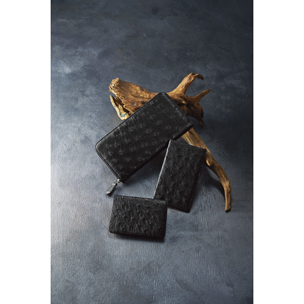 日本製オーストリッチ３点セットブラック