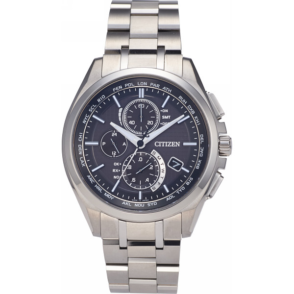 シチズン　アテッサ　ダイレクトフライト　ソーラーメンズ電波ウオッチブラック