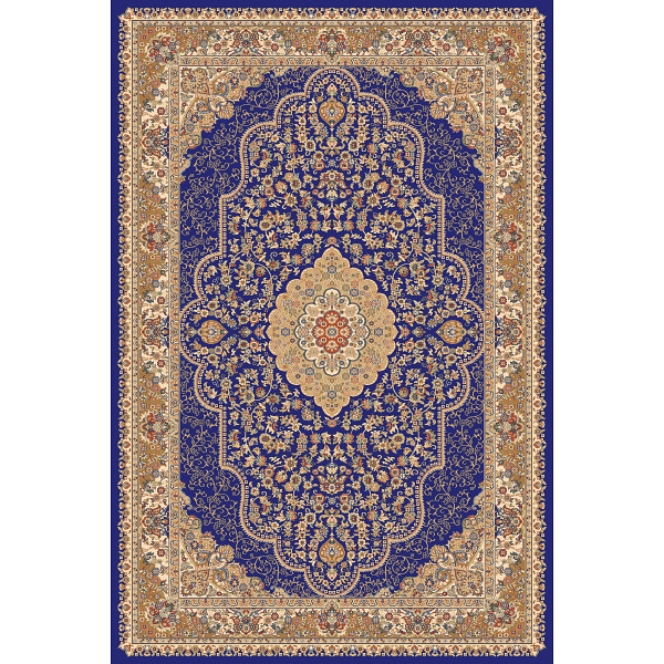 トルコ製ウィルトンラグネイビー