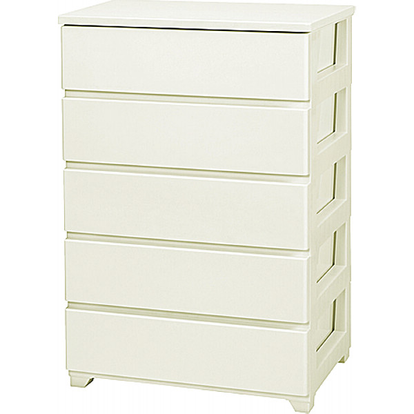 カラースタイルチェストワイド５段２個組ホワイト