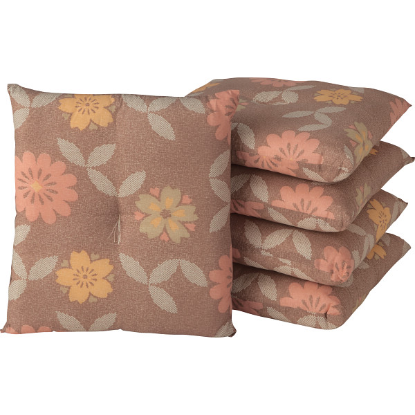 座布団５枚セットブラウン