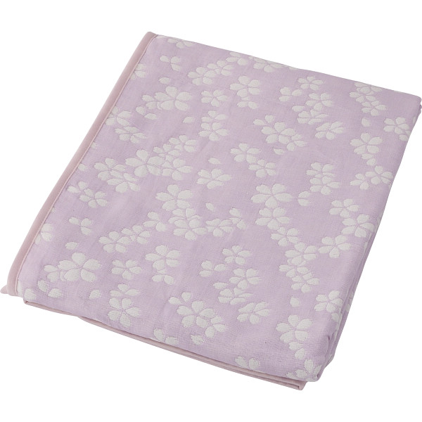 大阪泉州産 ジャカード織多重ガーゼケットパープル