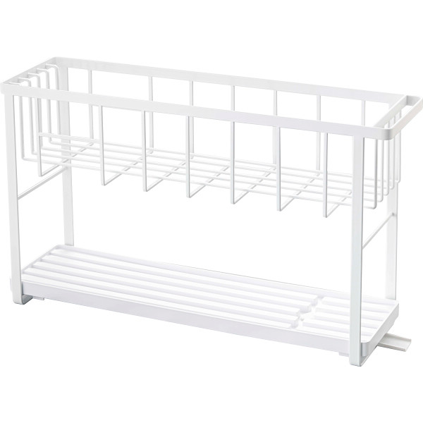 スリム水切りワイヤーバスケット２段ホワイト