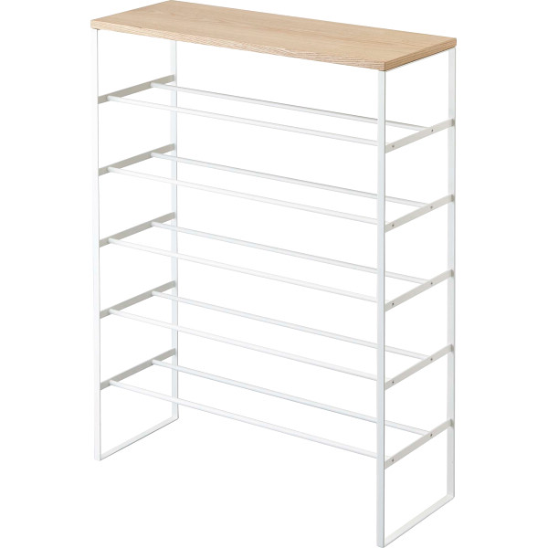 天板付きシューズラック６段ホワイト