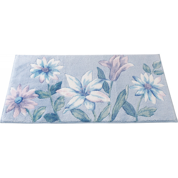 ノーブル 大判玄関マットブルー