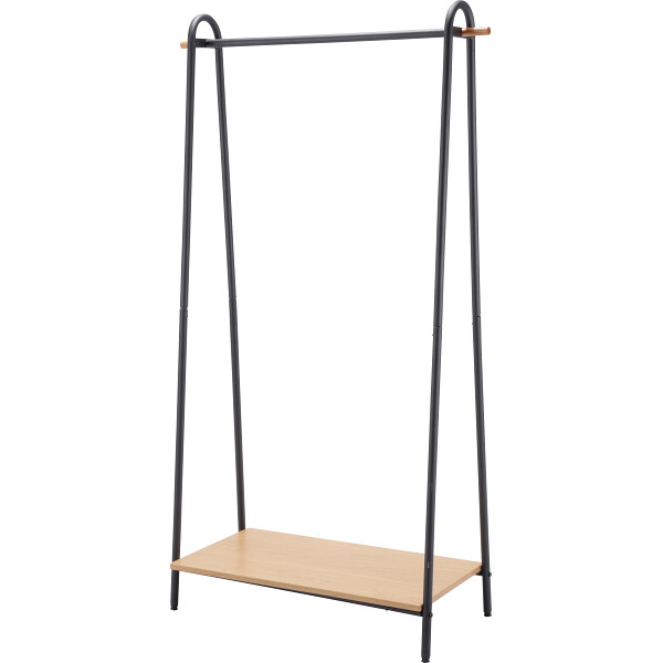 ハンガーラック（棚付き）ブラック