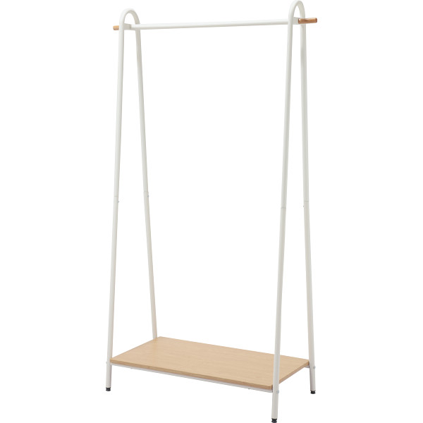 ハンガーラック（棚付き）ホワイト