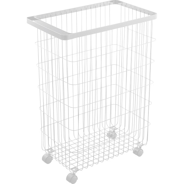 ランドリーバスケットキャスター付きホワイト