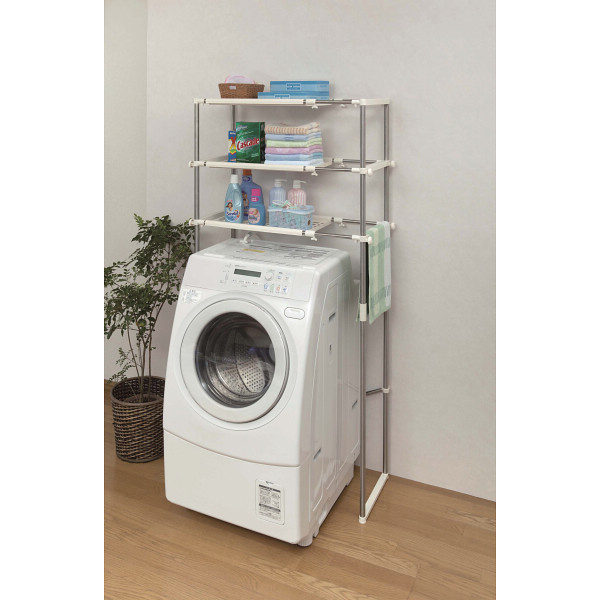 ステンレス洗濯機ラック３段式