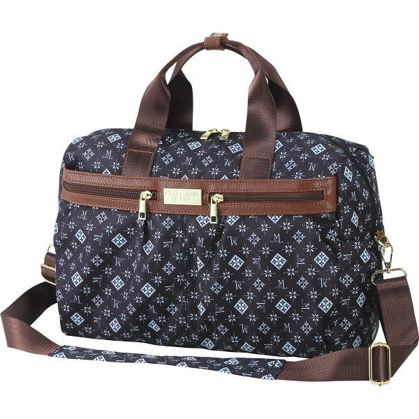 ミチコロンドンジーンズ　モノグラムボストンブラック