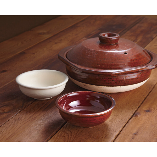 信楽焼 Ｈａｎｇｏｕｔ 四方縁鍋 小鉢ペアセット