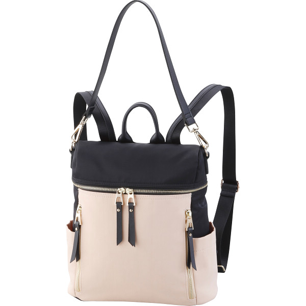 ロレッタルル 軽量３ＷＡＹダブルファスナーリュックバッグ