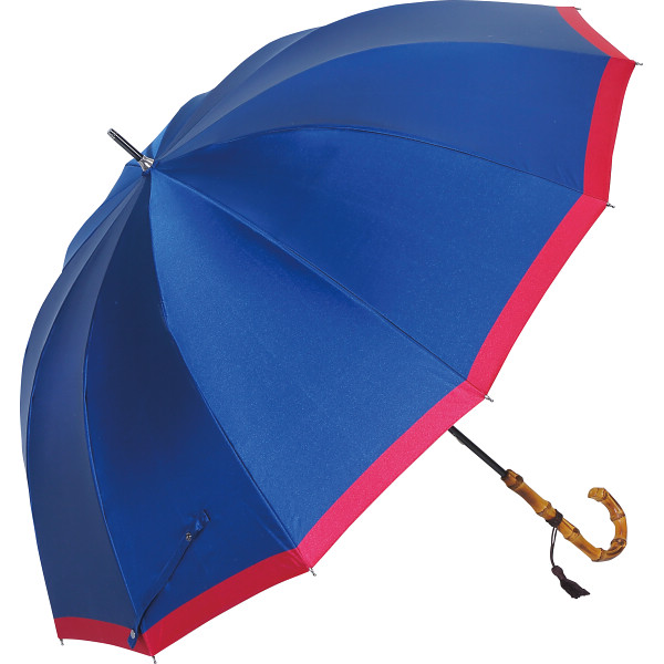 甲州織１２本骨晴雨兼用長傘紺／赤