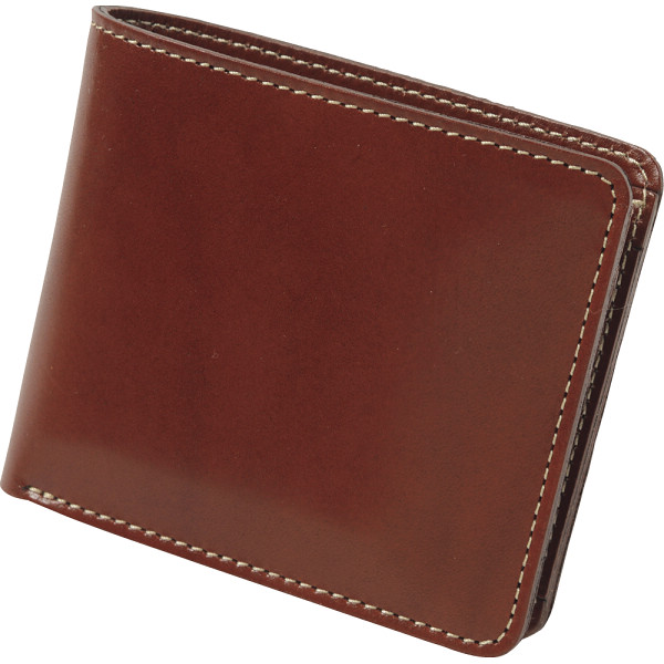 ｍ，ｉ，ｕ，ｏ．ｊ ヌメ革 二つ折財布（メンズ）チョコ