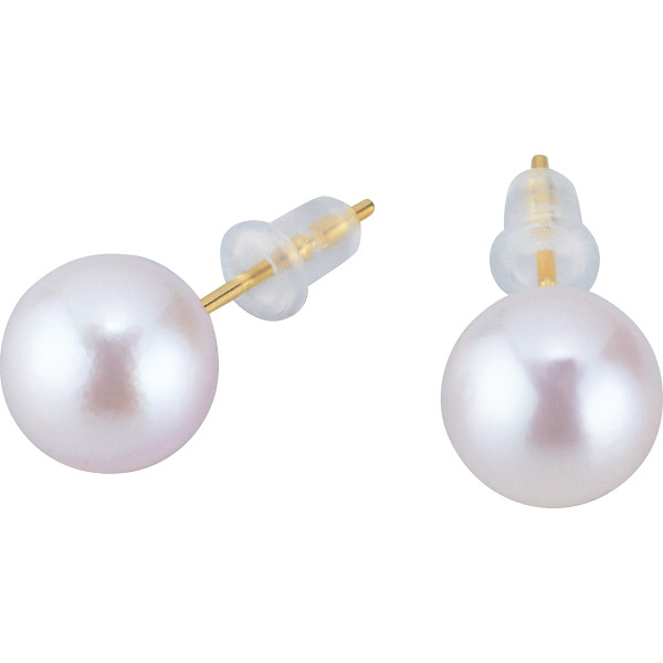 １８金あこや本真珠一珠ピアスイエローゴールド