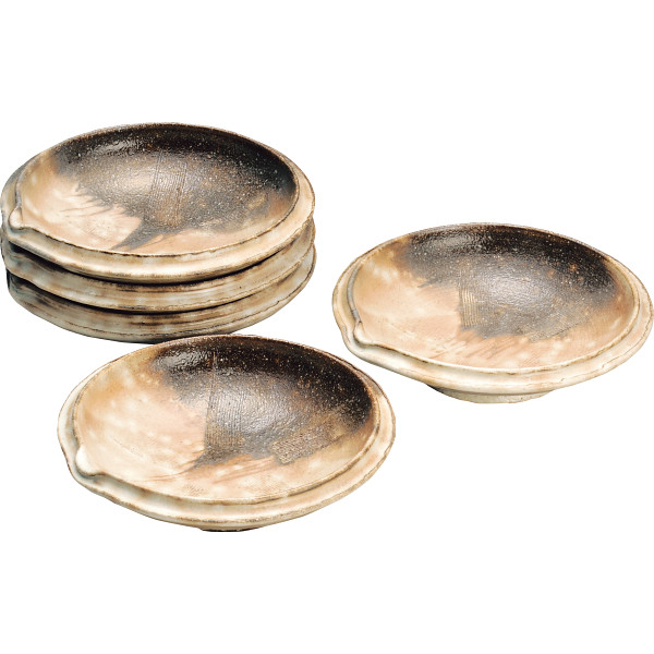 萩焼 三戸逸雄作 御本手 取皿５枚揃