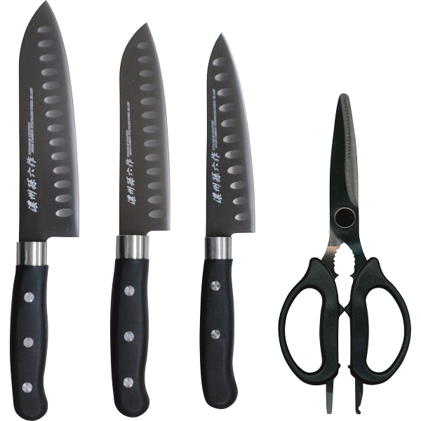 濃州孫六作 チタンコーティングＡＯＤ包丁４点セット