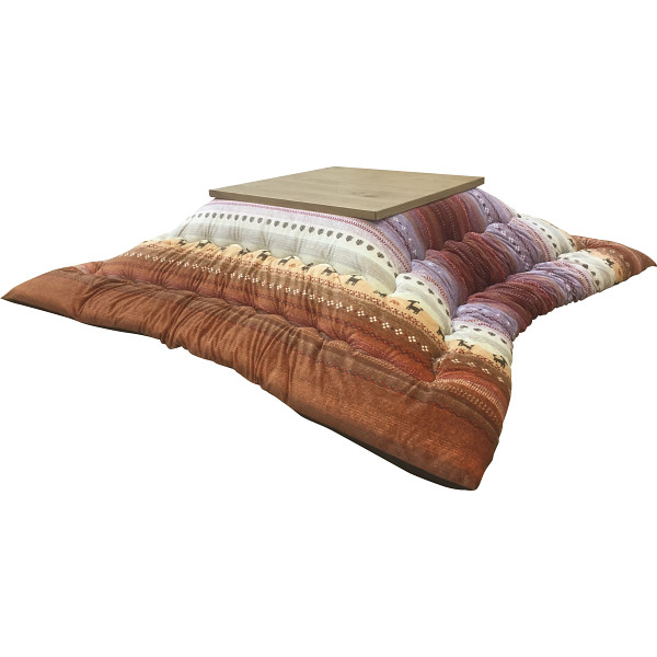 国内加工ギャベ柄こたつ掛けふとんオレンジ