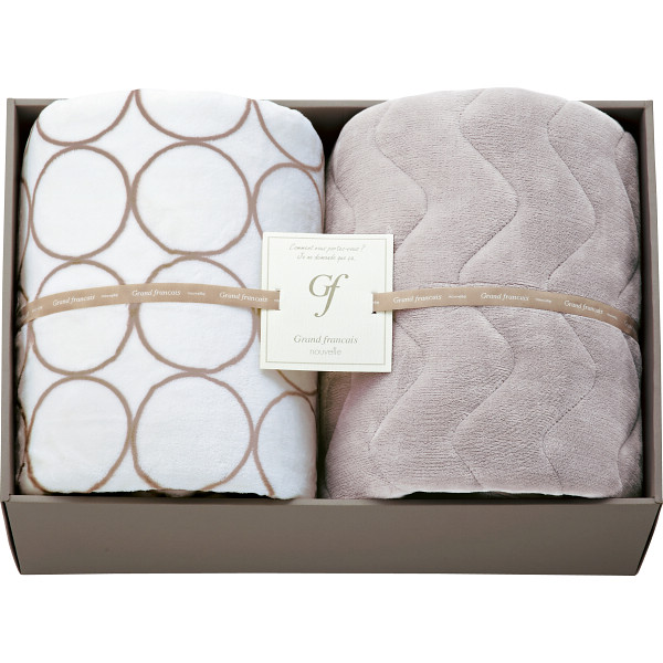 グランフランセヌーベル ハイソフトタッチマイヤー毛布＆敷パットアイボリー