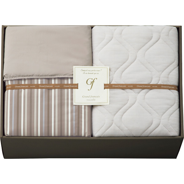 グランフランセヌーベル ウォッシャブルケット＆接触冷感敷パットブラウン