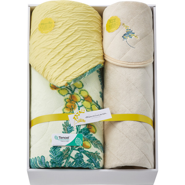 ミアミモザ リバーシブル肌布団＆吸湿発熱敷パットクリーム