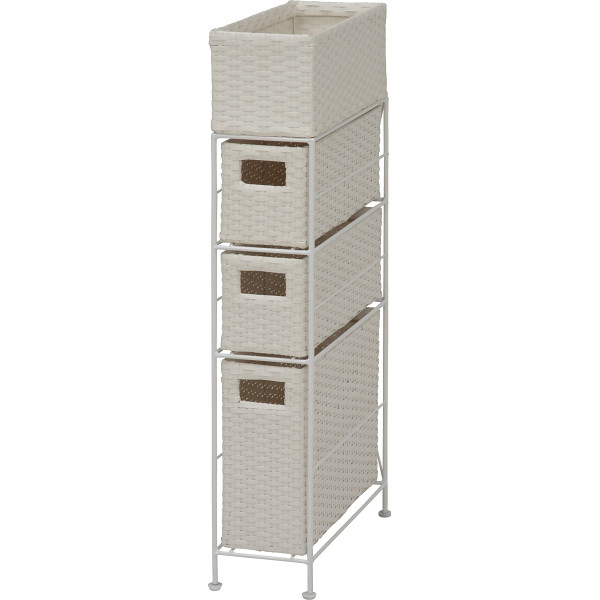 ランドリー　幅１５．５ｃｍ　（スリムタイプ・引き出し３杯）ホワイト