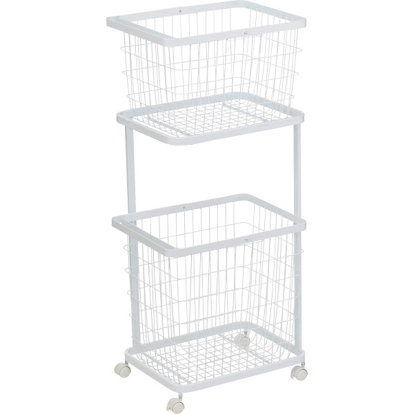 ランドリーワゴン＋バスケットホワイト