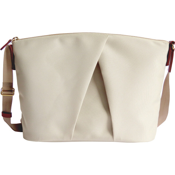 シャキッと軽量ショルダーバッグ（再生生地使用）ベージュ