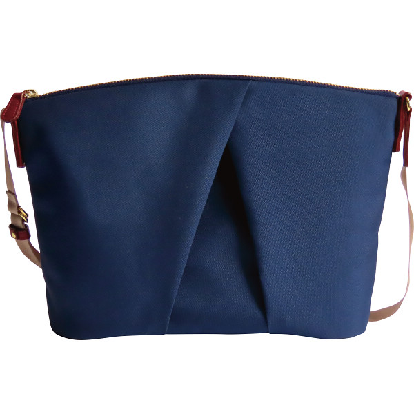 シャキッと軽量ショルダーバッグ（再生生地使用）ネイビー