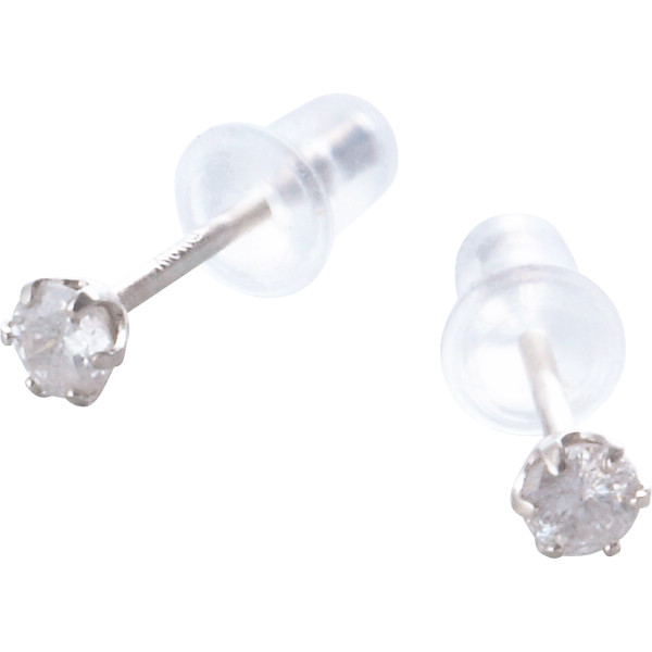 １８金ダイヤモンドピアスホワイトゴールド