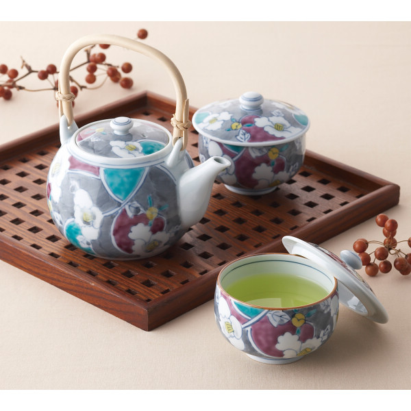 伊万里焼 染錦墨牡丹 番茶器揃