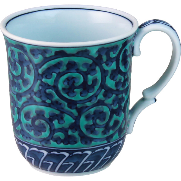 有田焼 亮秀窯 マグ緑唐草